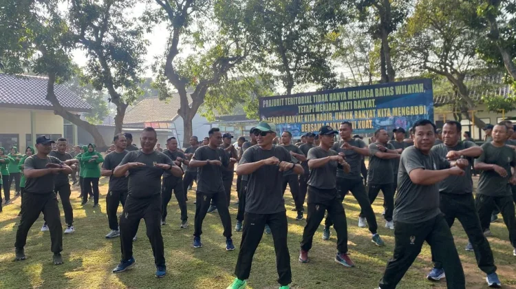 Kodim Bangkalan Gelar Senam Bersama dan Rayakan Ulang Tahun