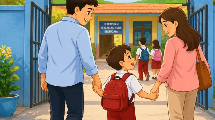 Pemerintah Dorong Orang Tua Antar Anak di Hari Pertama Masuk Sekolah