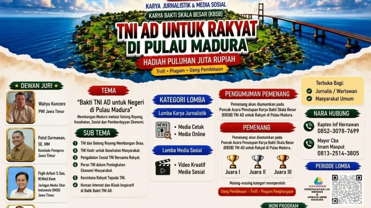 Korem 084/Bhaskara Jaya Gelar Lomba Jurnalistik Karya Bhakti Skala Besar Madura
