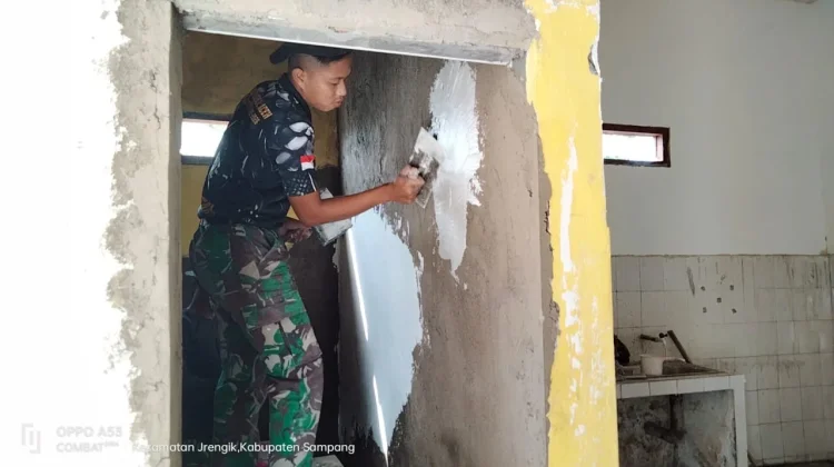 Rehab Pustu Panyepen Capai Tahap Plester Dinding