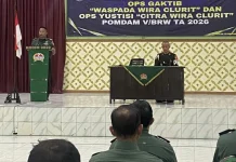 Sosialisasi Ops Gaktib dan Yustisi 2026 di Kodim 0829