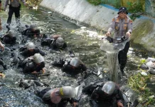 Kapolres Pamekasan Pimpin Latihan Penanggulangan Huru-Hara