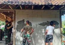 Progres TMMD 128 Bangkalan Renovasi Rutilahu Pak Anis Capai 72 Persen
