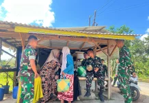 Satgas TMMD Borong Pindang Ibu Siti, Warga Desa Sumringah