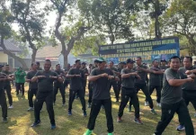 Kodim Bangkalan Gelar Senam Bersama dan Rayakan Ulang Tahun