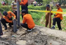BPBD Pasang Police Line di Lokasi Sumur Bergas