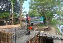 Pembangunan Jembatan Kampung Junok Bangkalan Capai 23 Persen