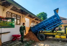 TNI AD Percepat Rehab SDN Tlomar 2 dan Sumur Bor di Bangkalan