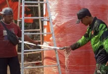 TNI Bangun Sumur Bor di Masjid Bangkalan
