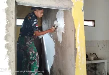 Rehab Pustu Panyepen Capai Tahap Plester Dinding