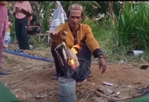 Semburan Gas dari Sumur Bor Warga Pamekasan