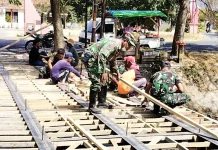 Karya Bhakti TNI AD, Jembatan SMPN 1 Kamal 55 Persen