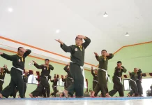Anggota Kodim Bangkalan Ikuti Kenaikan Tingkat Pencak Silat Militer