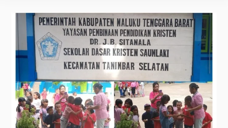 Siswa SD Kristen Saumlaki Warnai Valintine Day Berbagi Kasih