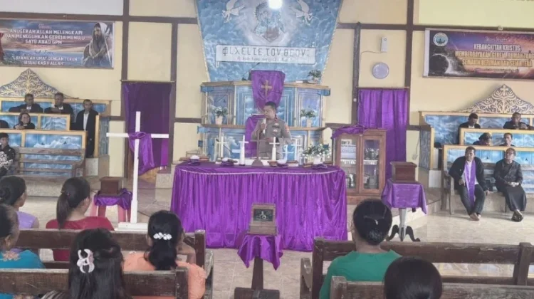 jelang Pra-Paskah, Kapolsek Nirunmas Pimpin Mimbar Kamtibmas