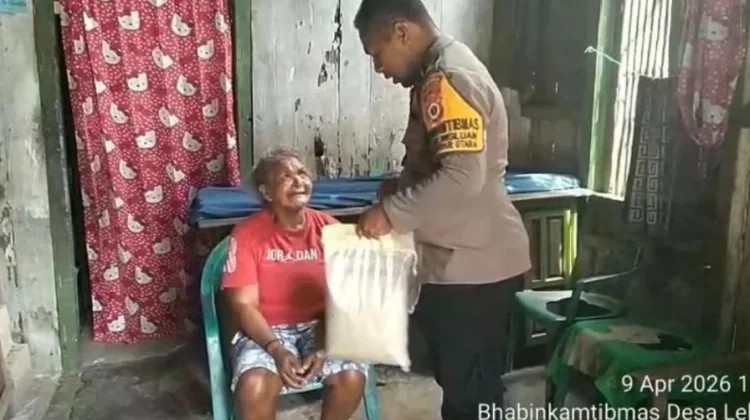 Bhabinkamtibmas Lelingluan Salurkan Bantuan lewat Kunjungan Humanis