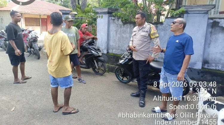 Bhabinkamtibmas Olilit Raya Ajak Pengemudi Ojek Jaga Kamtibmas