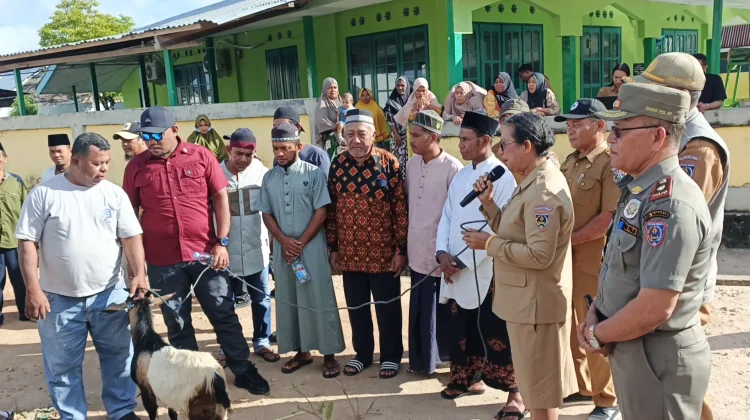 Wabup Serahkan Hewan Kurban Kepada Umat Muslim di Tanut