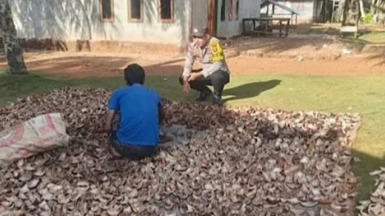 Bhabinkamtibmas Kainara Sambangi Petani Kopra