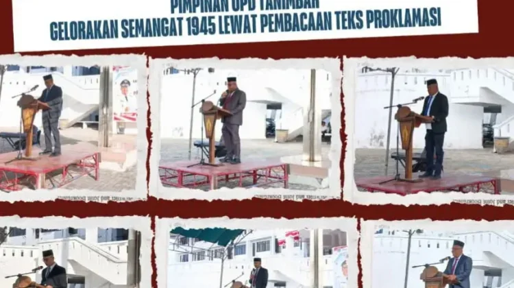 Para Pimpinan OPD Tanimbar Gelorakan Semangat 1945 lewat Pembacaan TeksProklama