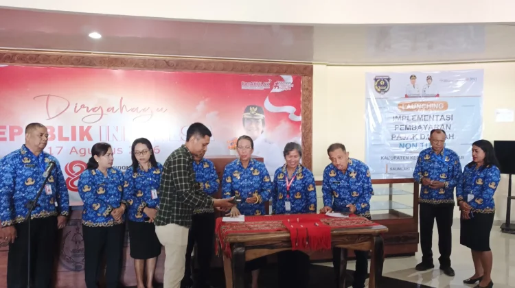 Wabup Ratuanak Resmi Meluncurkan Pembayaran Pajak Daerah Non Tunai.