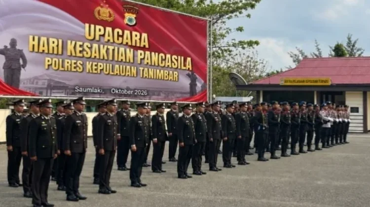 Polres Kepulauan Tanimbar Gelar Upacara Dengan Penuh Khidmat