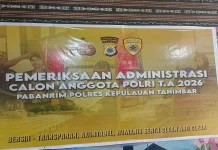 Pabanrim Polres Kepulauan Tanimbar Awasi Seleksi Penerimaan Polri