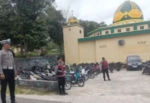 Sat Lantas Polres Kepulauan Tanimbar Amankan Sholat Jumat