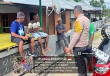 Bhabinkamtibmas Olilit Raya 1 Sampaikan Pesan Kamtibmas