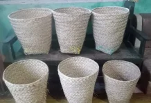 Pengrajin Lokal kreasikan daun lontar menjadi bakul bernilai ekonomi