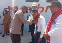 Kapolsek Wermaktian Hadiri Peresmian Pelayanan Perdana KMP Temin