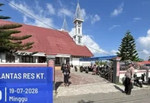 Polres Kepulauan Tanimbar Jamin  Keamanan Ibadah Minggu
