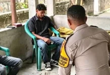 Bhabinkamtibmas Adodo Molu Sampaikan Pesan Kamtibmas