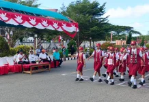 Lautan Merah Putih di Saumlaki Ribuan Pelajar Hentakkan Kaki Sambut Hut Ri Ke-81