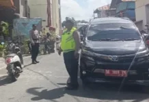 Sat Lantas Polres Kepulauan Tanimbar Amankan Ibadah Minggu