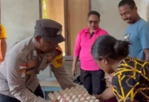 Polsek Tanimbar Selatan Berbagi Kasih di Desa Matakus