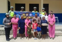 Sat Lantas Polres Kepulauan Tanimbar Gelar Aksi Sosial