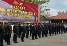 Polres Kepulauan Tanimbar Gelar Upacara Dengan Penuh Khidmat