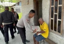 Polsek Tansel Gelar Aksi Berbagi Kasih Bagi Lansia