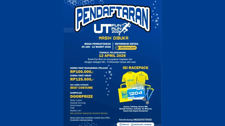 UT Fun Run 2026 Siap Digelar di Rembang, Hadiah Berlimpah