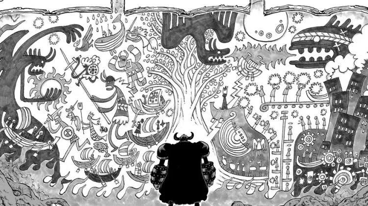 One Piece: Mural Adam Tree Ramalkan Naga Loki