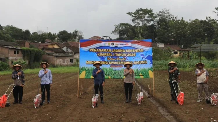 Dukung Ketahanan Pangan, Polres Semarang Tanam Jagung