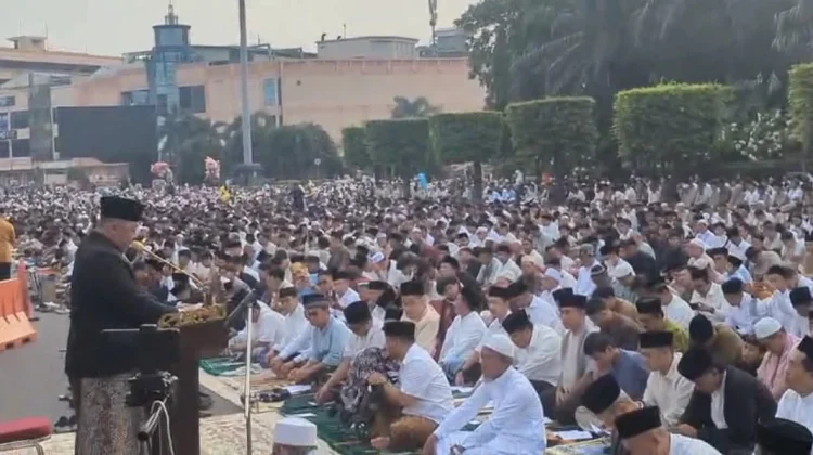 Salat Id di Simpanglima, Ribuan Jemaah Diajak Peduli Sosial Hingga Lingkungan