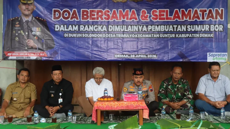 Atasi Krisis Air Bersih, Polres Demak Bangun Sumur Bor di Guntur