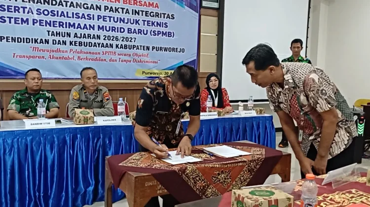 Komitmen Bebas Curang, Dindikbud Purworejo Teken Pakta Integritas SPMB 2026/2027
