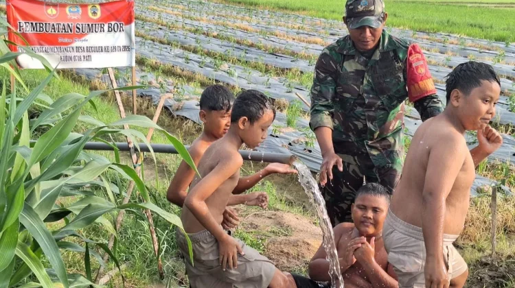 Bangun Sumur Bor, TMMD Kodim Pati Buka Akses Air Bersih Bagi Desa Godo