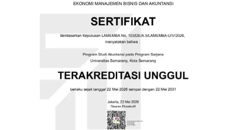 Program Studi Akutansi USM Terakreditasi Unggul