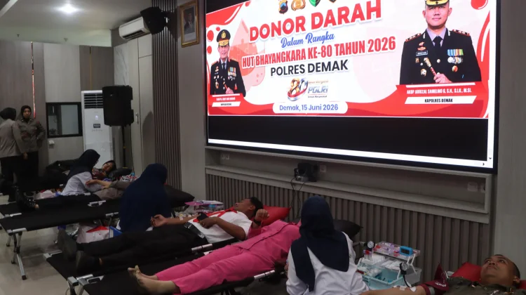 Donor Darah Hari Bhayangkara, Polres Demak Himpun 40 Kantong Darah