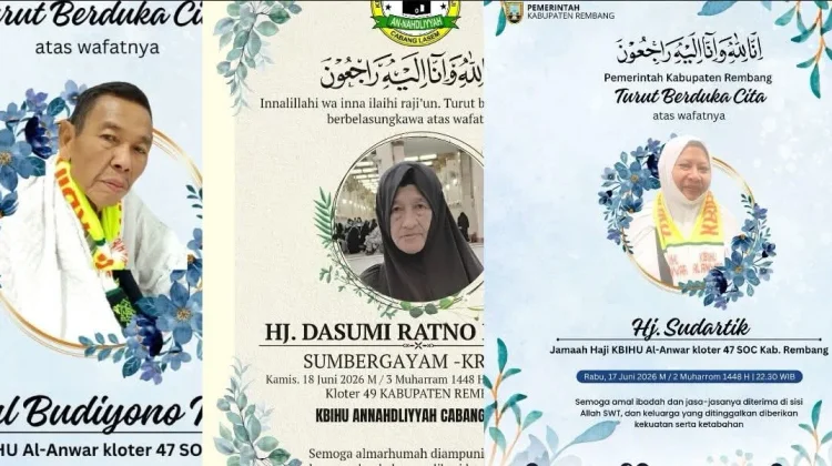 Tiga Jemaah Haji Asal Rembang Meninggal Dunia, Dua Wafat Setibanya di Tanah Air