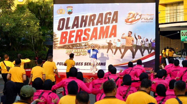 Polrestabes Semarang Gelar Olahraga Bersama dan Pasar Rakyat di CFD Simpang Lima